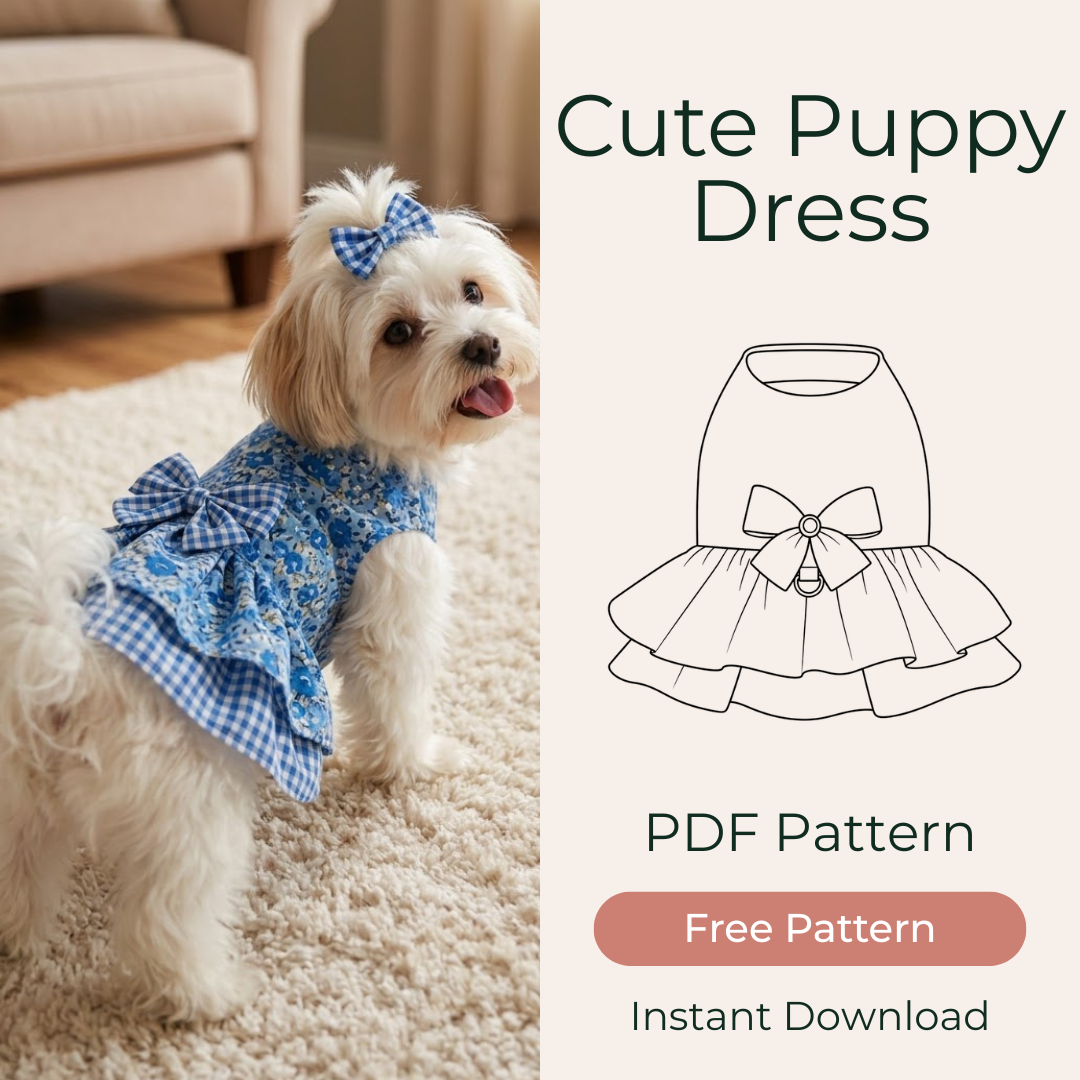 Dog Dress Sewing Pattern, Pet Outfit With Video Tutorial