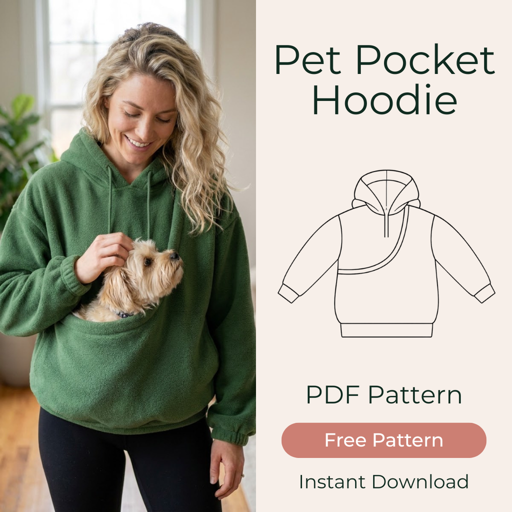 Pet Pocket Hoodie Pattern, Oversized Dog Carrier Sweatshirt