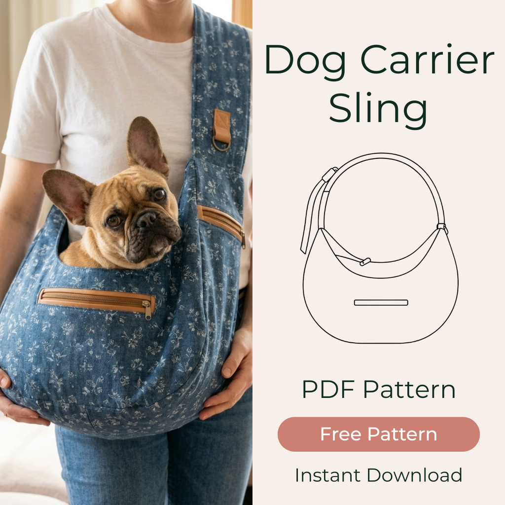 Pet Sling Sewing Pattern, Adjustable Dog Carrier And Travel Bed