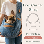 Pet Sling Sewing Pattern, Adjustable Dog Carrier And Travel Bed