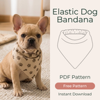 Dog Bandana Sewing Pattern, Elastic Scrunchie Tutorial In 11 Sizes