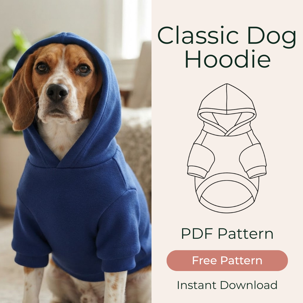 Dog Hoodie Sewing Pattern, Modern Pet Sweatshirt In All Sizes