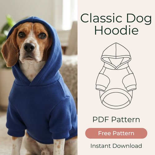 Dog Hoodie Sewing Pattern, Modern Pet Sweatshirt In All Sizes