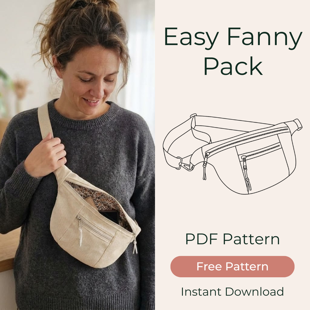 Fanny Pack Sewing Pattern, Beginner Crossbody Belt Bag