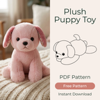 Plush Puppy Sewing Pattern, Stuffed Animal Tutorial For Beginners