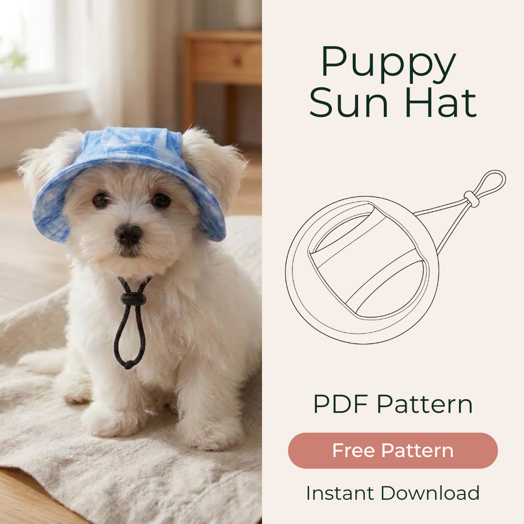 Puppy Bucket Hat Sewing Pattern PDF, Instant Download