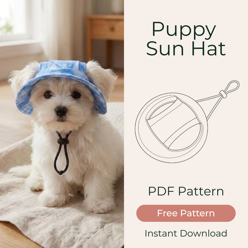 Puppy Bucket Hat Sewing Pattern PDF, Instant Download