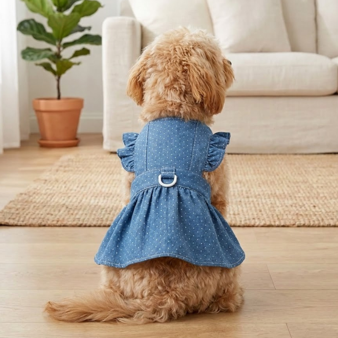 Dog Dress Sewing Pattern, Ruffled Sleeve Pet Outfit
