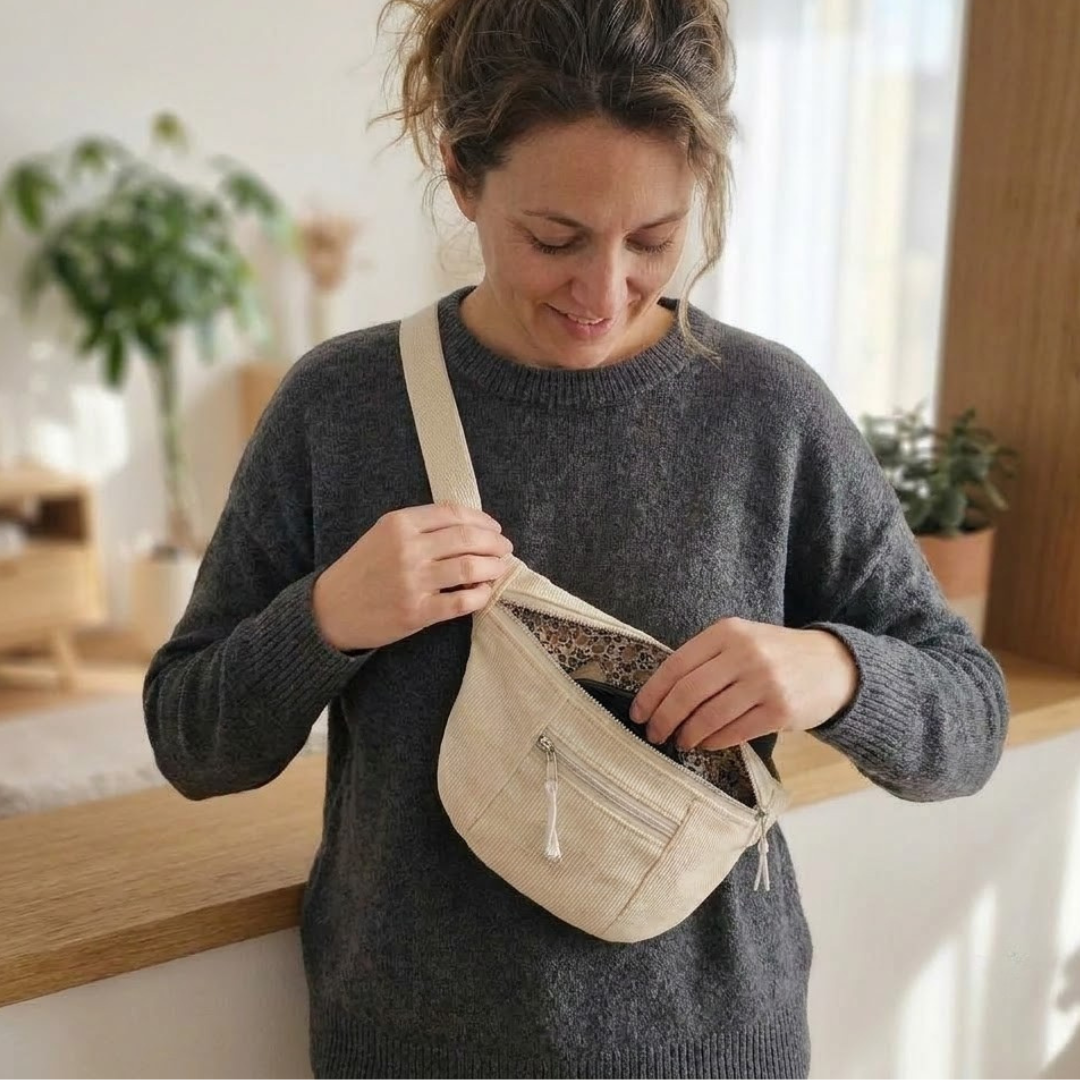 Fanny Pack Sewing Pattern, Beginner Crossbody Belt Bag